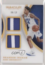 2016 Immaculate Collegiate Dual Memorabilia Prime /10 Brandon Ingram Rookie RC