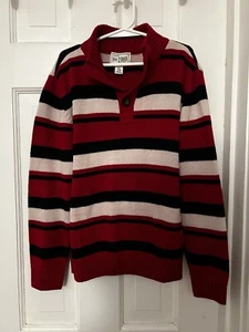 The Childrens Place 1/4 Red Black & White Stripped Sweater Boys Pullover M 7/8 - Picture 1 of 3