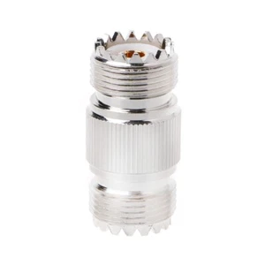 UHF PL-259 SO-239 Female To UHF Female Jack RF Straight Connector Adapter Nickel - Zdjęcie 1 z 8