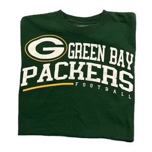 Green Bay Packers Football spell out Reebok Men Size medium Green T Shirt - Picture 1 of 7