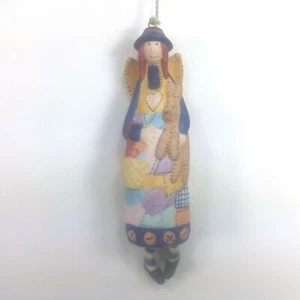 Ellen Stouffer Angel Bunny Ornament 1998 Dangle Legs Folk Art 5" Lang & Wise - Picture 1 of 6