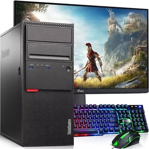 Lenovo Gaming PC Desktop MT i5-6500 32GB 2TB SSD HDD Nvidia 1050Ti New 24" Win11 - Picture 1 of 8