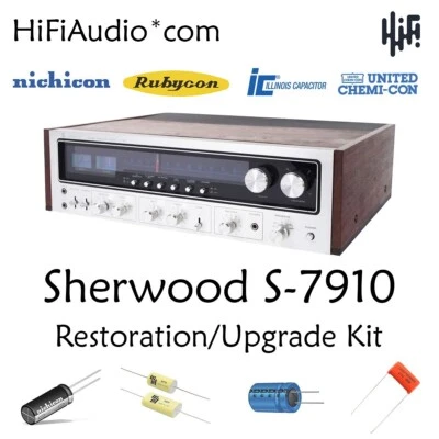 Sherwood S7910 restoration recap repair upgrade rebuild kit fix filter capacitor - Image 1 of 4