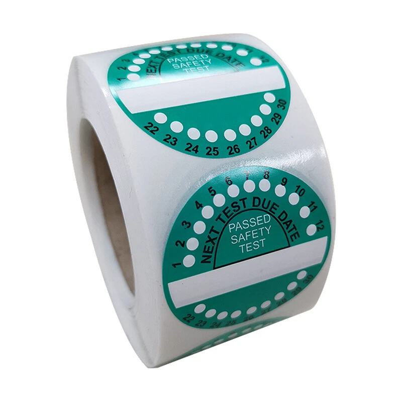 500 x Circular PAT Testing Durable Vinyl Appliance Multi-Year Labels - Passed