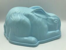 Vintage Kitsch Pastel Blue Plastic Rabbit Jelly Blancmange Mould