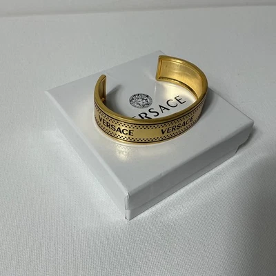 范思哲黑色和金色袖口手镯手链 — 第 1/3 张图片