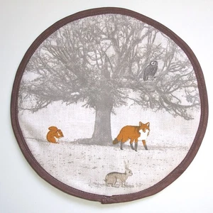 Pot Stand Grab Mat Cook Chef's Pad Fox Rabbit Owl Holder Surface Saver Trivet - Picture 1 of 3