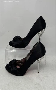 Paris Hilton Womens Spelled Black Slip-On Stiletto Pump Heels Size 6M - Picture 1 of 8