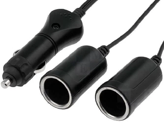 Double prise allume-cigare avec rallonge 5A 12V 2x2.5A - Photo 1/1