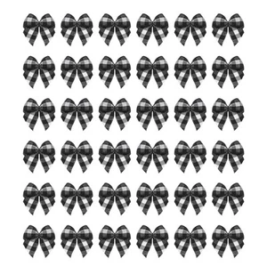 50Pcs Mini Gingham Ribbon Bow 1" Checkered Fabric Satin Ribbon Bows for Craft... - Picture 1 of 6