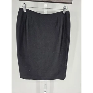 Vintage 1990er Anne Klein Damen Gr. 4 klassischer knielanger Bleistiftrock schwarz - Bild 1 von 4