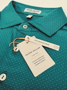 NWT PETER MILLAR Tesseract Crown Sport Performance Jersey Polo Shirt SMALL $145 - Picture 1 of 9