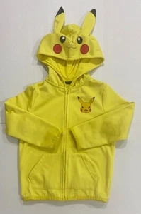 Youth Pokemon Full Zip Hoodie Size 5 Bright Yellow Long Sleeve Jumping Beans - Picture 1 of 4