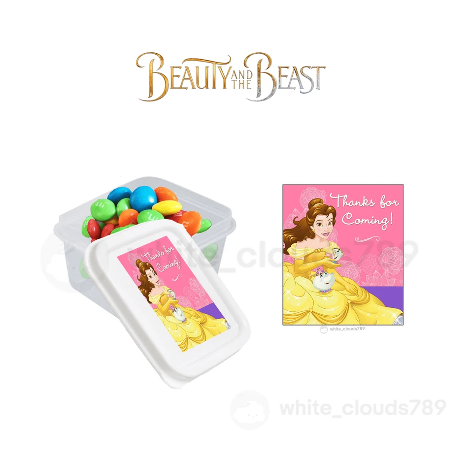 Контейнер для конфет с крышкой 10 Beauty and the Beast Bella Party Favor 2,3 унции  - Изображение 1 из 1