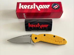 Kershaw 1620YL Scallion Folding Knife Yellow USA - Picture 1 of 14