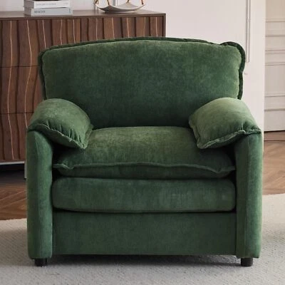 Sillón de lectura de felpa con cojines de chenilla de gran tamaño de 38" Foto 1 de 4