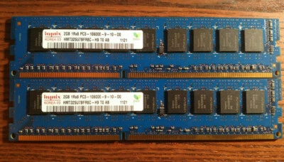2x ECC Server Ram:2Gb 1Rx8 PC3-10600E-9-10-D0 (Tested/Refurbished) - Image 1 of 2