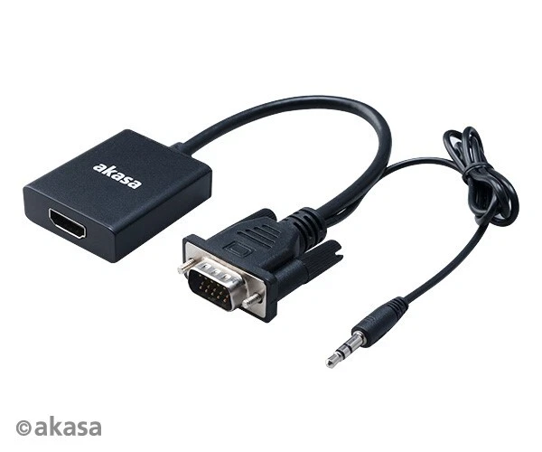 Akasa AK-CBHD23-20BK VGA to HDMI Adapter Cable with Audio  - Image 1 of 1