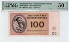 1943 Czech Theresienstadt Ghetto 100 Kronen Cz 656 Pmg 50 Au Banknote