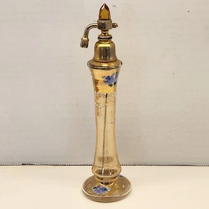 Vtg Atomizer/Perfume Bottle Art Glass Handpainted Czechoslovakia 8 1/8" Tall - Picture 1 of 14