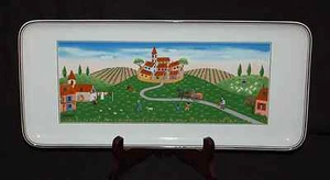(1) Bandeja sándwich Villeroy and Boch Design Naif 6"" x 13-5/8"" buen estado - Imagen 1 de 3