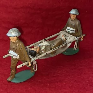 Barclay Manoil Lead Toy Medics Carrying Stretcher w/ Wounded Soldier - Picture 1 of 21