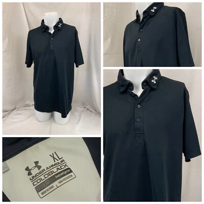 Camisa de golf Under Armour XL negra 100 % poliéster equipo térmico como nueva YGI V1-21 Foto 1 de 4