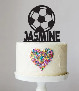 Soccer Cake Topper, Ball, Sports Party, Personalized Birthday Keepsake- LT1171 - Picture 1 of 3