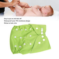 (Green)Baby Cloth Diaper Washable Reusable Leakproof Waterproof Adjustable RMM