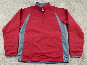 Columbia XCO Softshell 1/2 Zip Pullover Jacket Mens Medium - Red Gray