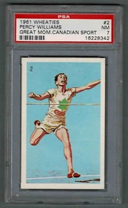 1961-62 Wheaties Great Moments #2 Sprinter Percy Williams, PSA 7 ¡La mejor calificada! - Imagen 1 de 2