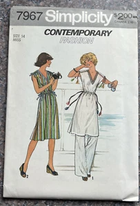 70s Simplicity Sewing Pattern 7967 Drawstring Waist Tunic - Size Miss 14 - UNCUT - Picture 1 of 4