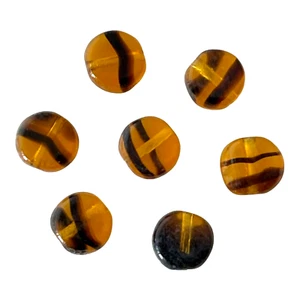 50 pcs Beads Czech Glass Tortoise Topaz Small Flat Round Coin Disc Spacer 6x3mm - Picture 1 of 2
