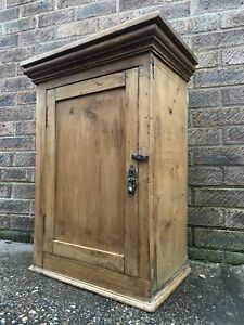 Antique Rustic Victorian Farmhouse Pine Cupboard Hallway School Panelled Doors