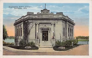 Postal Stephenson Library Marinette Wisconsin 1923 - Imagen 1 de 2