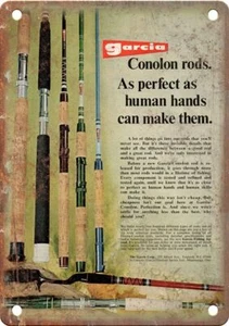 Vintage Garcia Fishing Advertisment Reproduction Metal Sign FF49 - Picture 1 of 2