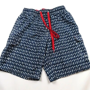 Men BEVERLY HILLS POLO CLUB Navy Blue Seahorse swim trunks shorts Size M - Picture 1 of 4