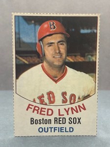 1977 Hostess FRED LYNN Card No. 51 Crease-Free NM Hand Cut Boston Red Sox