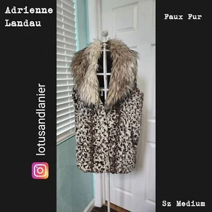 Adrienne Landau Faux Fur Vest Sz Medium - Picture 1 of 9