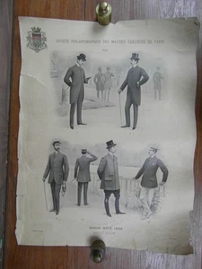 AFFICHE MODE 1905 LES MAITRES TAILLEURS PARIS FASHION (PETIT ECHO ILLUSTREE) M2 - Picture 1 of 4