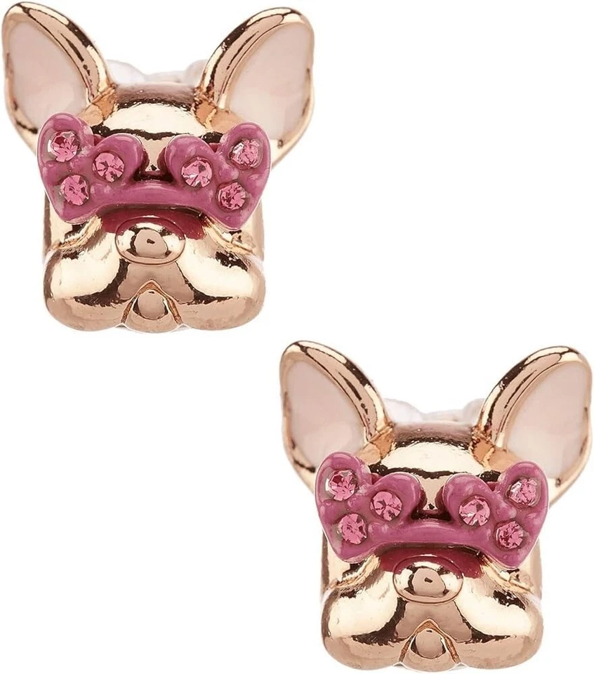 Nuevos Aretes KATE SPADE Kate Spade Oro Rosa Francés Bulldog Foto 1 de 1