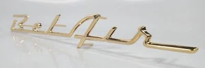 Bel Air Gold Quarter Panel Script Emblem for 1957 Chevy Rear Side Fender - Picture 1 of 6