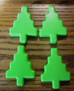 USED Little Tikes Wee Waffle Building Blocks trees pine xmas forest parts 4 PACK - Picture 1 of 2