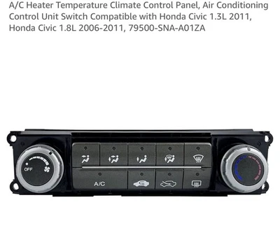 Unidad de control de clima de calefacción de aire acondicionado Honda Civic 2006-2011 interruptor de temperatura HVAC Foto 1 de 4