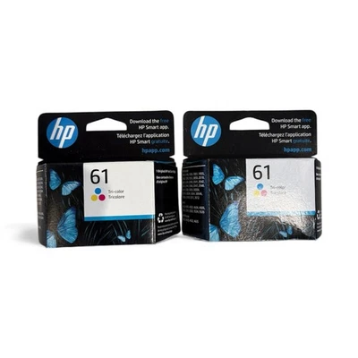 HP 61 2 Pack Color Ink Cartridges Color - NEW SEALED (2023/2022) - Image 1 of 2