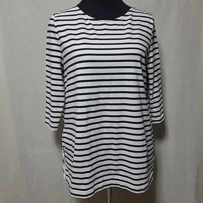 Camisa Matilda Jane Joanna Gaines para mujer talla mediana negra a rayas días de cosecha Foto 1 de 4