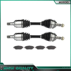 Front For Toyota Tacoma Base 4.0L 2.7L 2005-14 2 CV Axle& 4 Brake Ceramic Pads - Picture 1 of 3