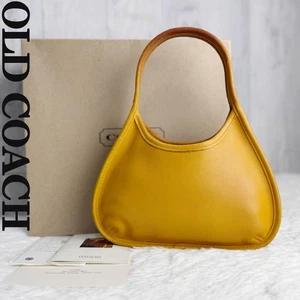 Old Coach 9027 Ergo Yellow Glovetanned Leather Handbag 15cm high x 26cm wide - Picture 1 of 24