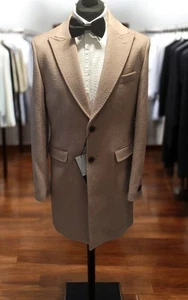 Giannini Feraud Men's Wool Pale Camel Coat Size 44 slim fitting - Picture 1 of 16