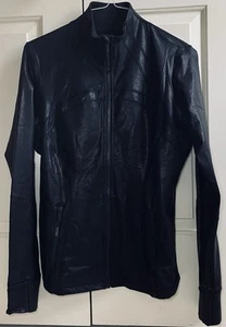 🍒LULULEMON sz 14 DEFINE Jacket BLACK *SPARK LUMINOSITY FOIL PRINT ~ LUXTREME! - Picture 1 of 8